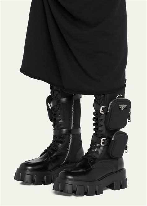 combat boot prada|Prada Monolith pouch.